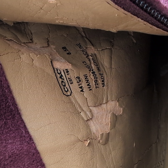 Coach Plum Suede Ankle Boots - Picture 6 of 7